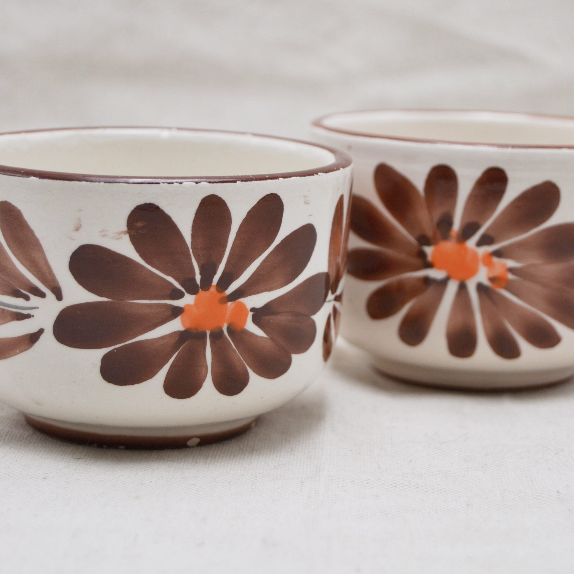 Les petits pots fleurs marrons
