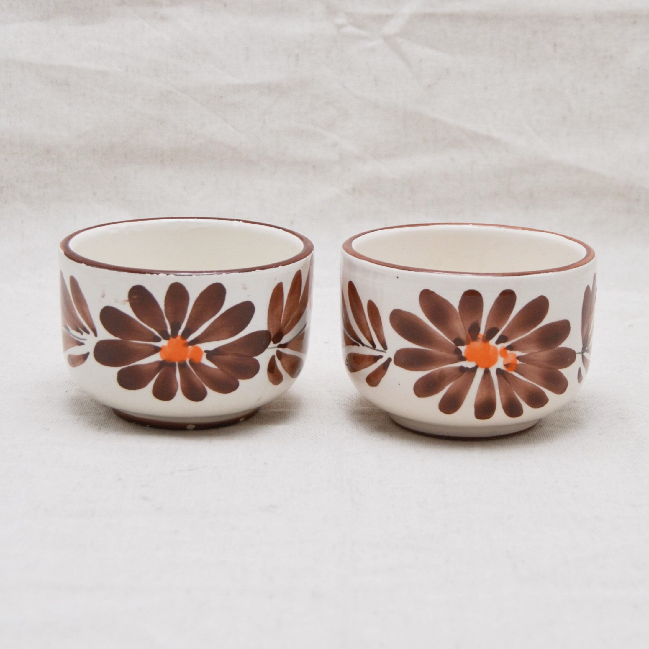 Les petits pots fleurs marrons