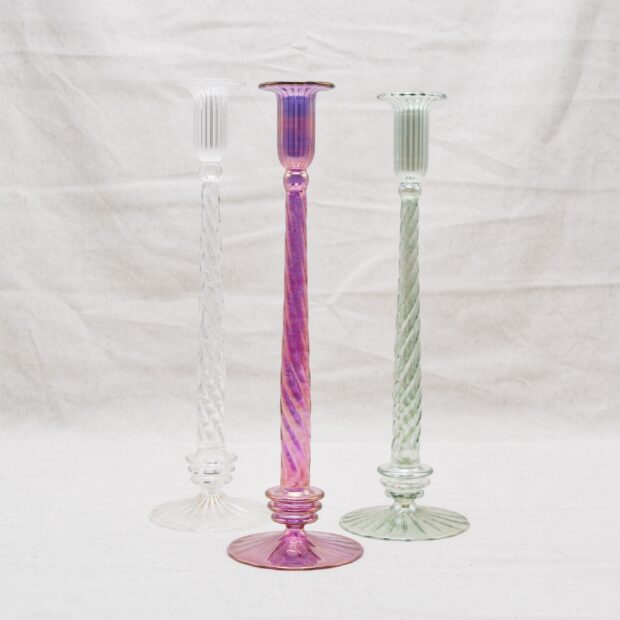 Les bougeoirs en verre soufflé